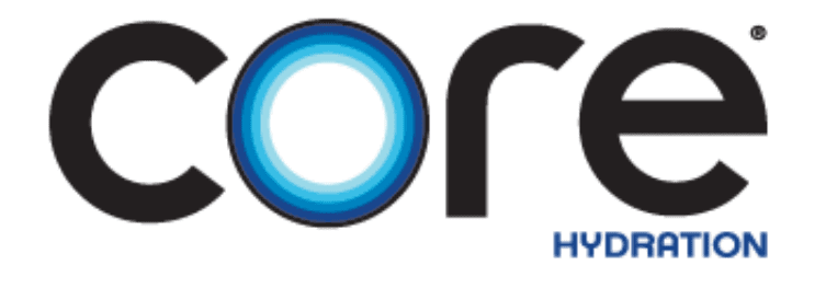 A blue and black logo with the word " on ".
