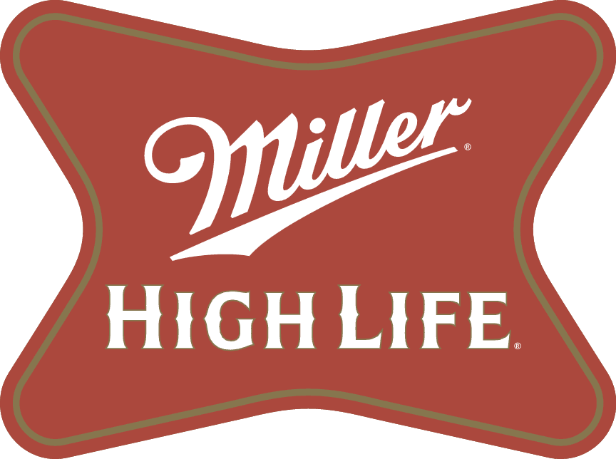 A red and green banner with the miller high life logo.