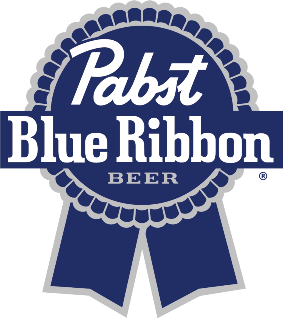 A blue ribbon with the word pabst on it.