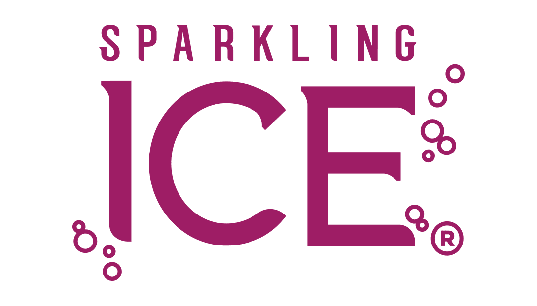 A green background with pink letters that say " sparkling ice ".