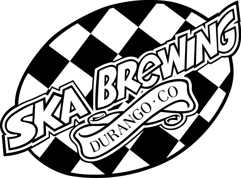 A black and white logo for ska brewing.