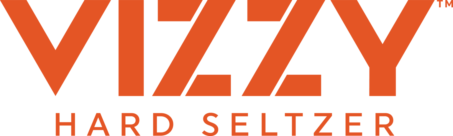 A green and orange logo for the brand seltzer.