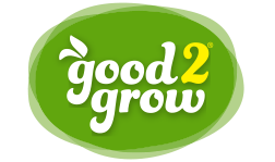 A green oval with the words " good 2 grow ".