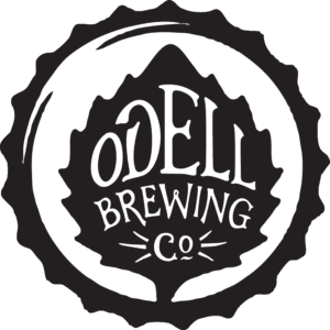 A black and white logo of odell brewing co.